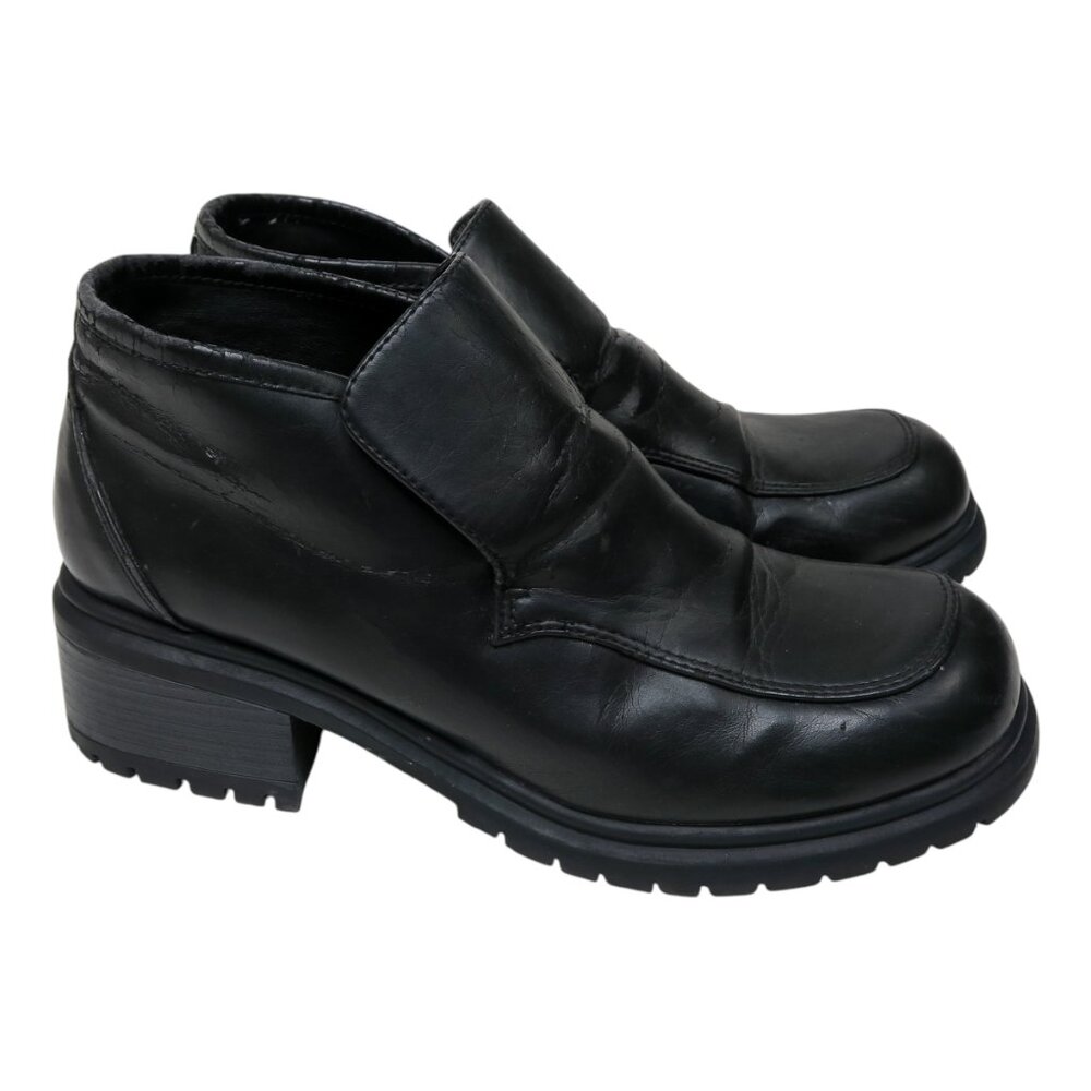 Vintage 90s Unlisted Chunky Heeled Black Ankle Boots